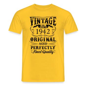Vintage Made In 1942 82 Years Of Being Awesome - Men's T-Shirt - yellow - Front - AI Model Male 178 dark (178cm)