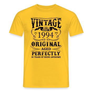 Vintage Made In 1994 30 ans d’être génial - T-shirt homme - jaune - Devant - AI Model Male 178 dark (178cm)