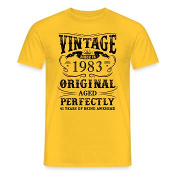 Vintage Made In 1983 41 Years Of Being Awesome - Men's T-Shirt - yellow - Front - AI Model Male 178 dark (178cm)