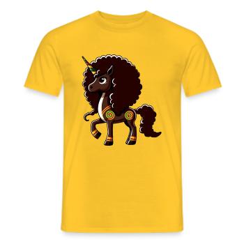 Melanin Unicorn Black Girl Magic - Men's T-Shirt - yellow - Front - AI Model Male 178 dark (178cm)
