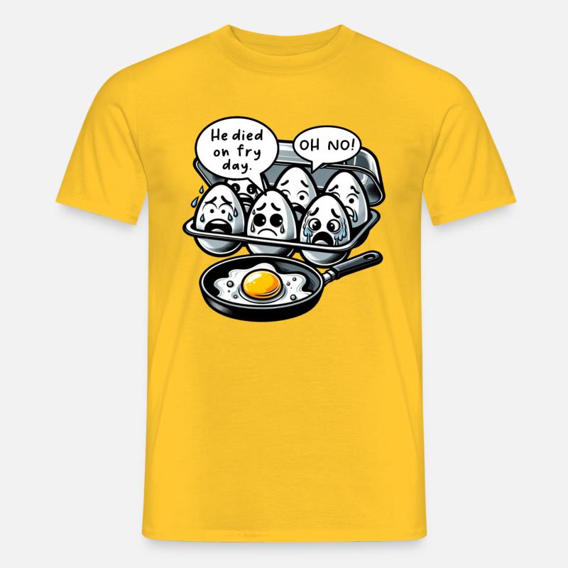 Eggs Fried Egg Easter Meme - Men’s T-shirt - yellow