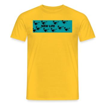 logo new life - T-shirt homme - jaune - Devant - AI Model Male 178 dark (178cm)