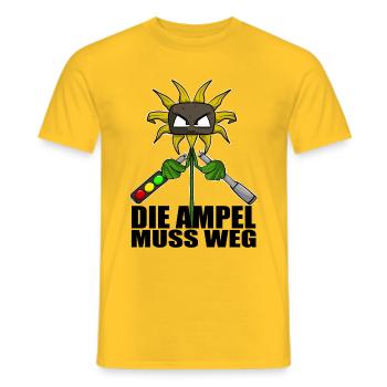 Gegen Grüne Politik Ampel Sonnenblume - Männer T-Shirt - Gelb - Vorne - AI Model Male 178 dark (178cm)