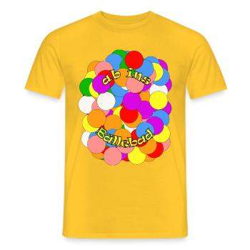 ab ins Bällebad - Männer T-Shirt - Gelb - Vorne - AI Model Male 178 dark (178cm)