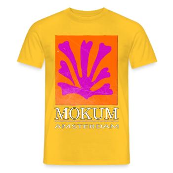 Mokum Amsterdam Emblem Neon Orange - Männer T-Shirt - Gelb - Vorne - AI Model Male 178 dark (178cm)
