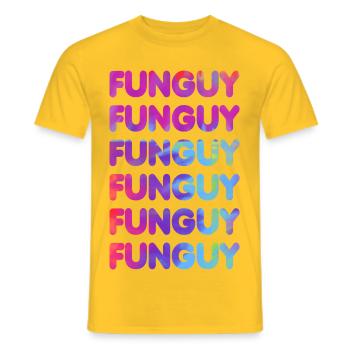 Colorful Funny Letters Heart Pattern - Men's T-Shirt - yellow - Front - AI Model Male 178 dark (178cm)