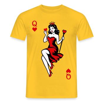 Heart Queen in Red - Men's T-Shirt - yellow - Front - AI Model Male 178 dark (178cm)
