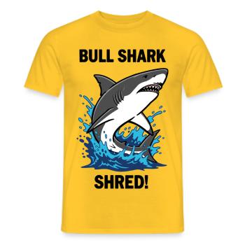 Bulldog Shark Shred Shark Sea Bull - Men's T-Shirt - yellow - Front - AI Model Male 178 dark (178cm)