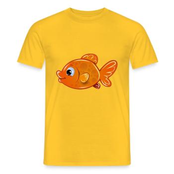 Poisson rouge - T-shirt homme - jaune - Devant - AI Model Male 178 dark (178cm)