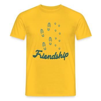 Chien d'amitié humain - T-shirt homme - jaune - Devant - AI Model Male 178 dark (178cm)