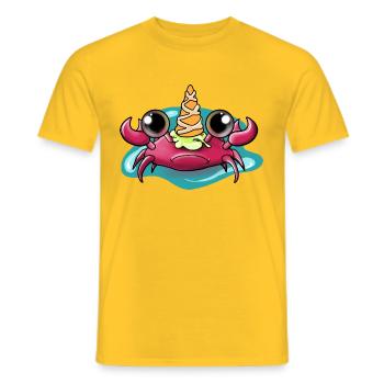 Crabe licorne - T-shirt homme - jaune - Devant - AI Model Male 178 dark (178cm)