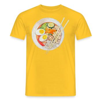 Ramen Suppe japanische Nudelsuppe Japan China - Männer T-Shirt - Gelb - Vorne - AI Model Male 178 dark (178cm)