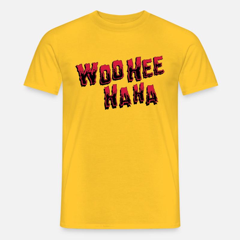 wooheehaha - Männer T-Shirt - Gelb