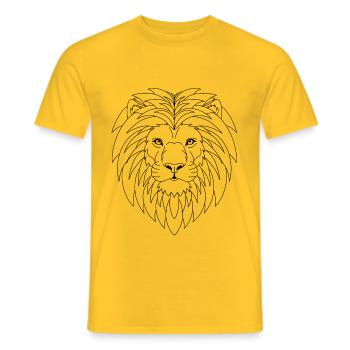 Löwin - Männer T-Shirt - Gelb - Vorne - AI Model Male 178 dark (178cm)