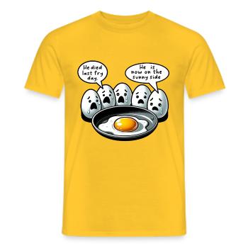 Oeufs Œuf Au Plat Meme de Pâques - T-shirt homme - jaune - Devant - AI Model Male 178 dark (178cm)