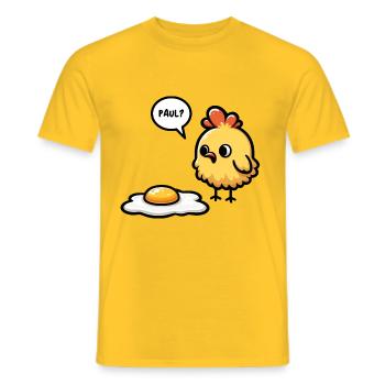oeufs oeuf au plat Meme de Pâques - T-shirt homme - jaune - Devant - AI Model Male 178 dark (178cm)