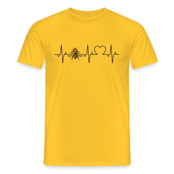 Abeille Battements de coeur Abeilles Coeur Apiculteur - T-shirt homme - jaune - Devant - AI Model Male 178 dark (178cm)