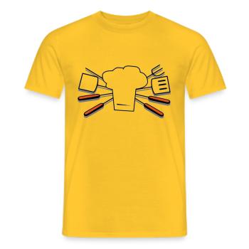 Grill and Chill - Men's T-Shirt - yellow - Front - AI Model Male 178 dark (178cm)