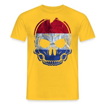 MMJ Pays-Bas Drapeau de crâne - T-shirt homme - jaune - Devant - AI Model Male 178 dark (178cm)