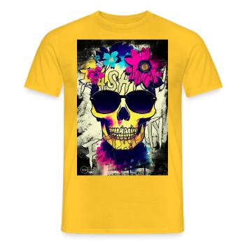 FASHION FATALITY 7 By Yume Origins - Men's T-Shirt - yellow - Front - AI Model Male 178 dark (178cm)