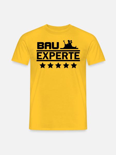bau experte - Männer T-Shirt - Gelb