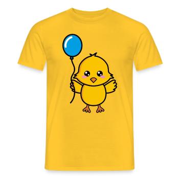 Chick Cute Birthday Balloon - Men's T-Shirt - yellow - Front - AI Model Male 178 dark (178cm)