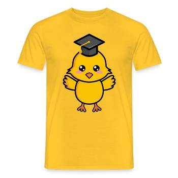 Chicks School Leaving Certificate School Studies - Men's T-Shirt - yellow - Front - AI Model Male 178 dark (178cm)