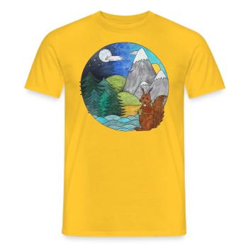 Paysage Écureuil Outdoor Nature Lovers - T-shirt homme - jaune - Devant - AI Model Male 178 dark (178cm)