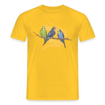 Dessin de la perruche - T-shirt homme - jaune - Devant - AI Model Male 178 dark (178cm)
