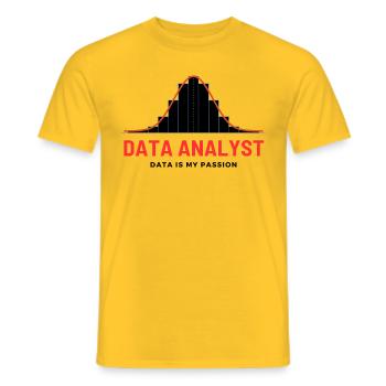 Data Analyst Scientist KI Machine Learning AI Code - Men's T-Shirt - yellow - Front - AI Model Male 178 dark (178cm)