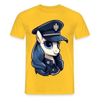 Pony Polizistin - Männer T-Shirt - Gelb - Vorne - AI Model Male 178 dark (178cm)
