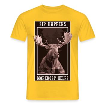 Mörkrost Coffee Suède Orignal Drôle - T-shirt homme - jaune - Devant - AI Model Male 178 dark (178cm)