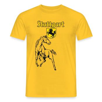 Stuttgart - Männer T-Shirt - Gelb - Vorne - AI Model Male 178 dark (178cm)