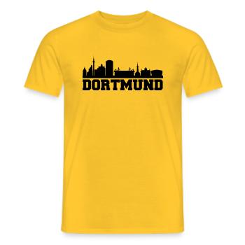 Dortmunder Skyline schwarz - Männer T-Shirt - Gelb - Vorne - AI Model Male 178 dark (178cm)