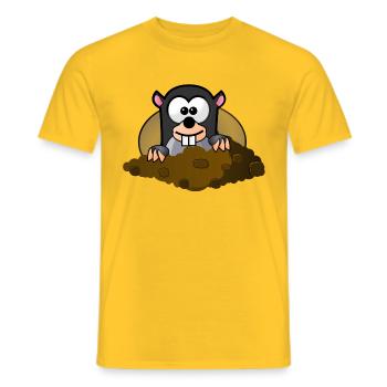 Animal Animals Mole - Men's T-Shirt - yellow - Front - AI Model Male 178 dark (178cm)