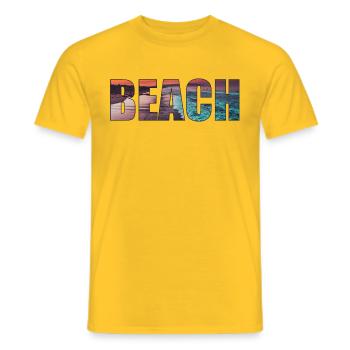 Plage - plage - T-shirt homme - jaune - Devant - AI Model Male 178 dark (178cm)
