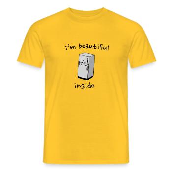 Je suis belle à l'intérieur - T-shirt homme - jaune - Devant - AI Model Male 178 dark (178cm)