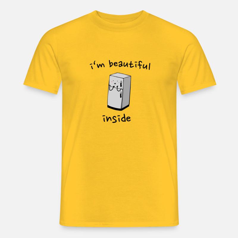 I am beautiful inside - Männer T-Shirt - Gelb