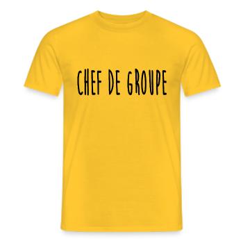 Chef de groupe - T-shirt homme - jaune - Devant - AI Model Male 178 dark (178cm)