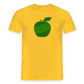 Green Apple Minimal Nature Icon Design - Men's T-Shirt - yellow - Front - AI Model Male 178 dark (178cm)