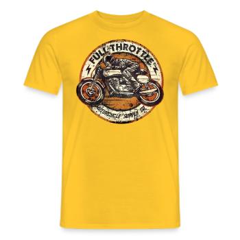 SSD Full Throttle retro racer - RAHMENLOS Biker - Männer T-Shirt - Gelb - Vorne - AI Model Male 178 dark (178cm)
