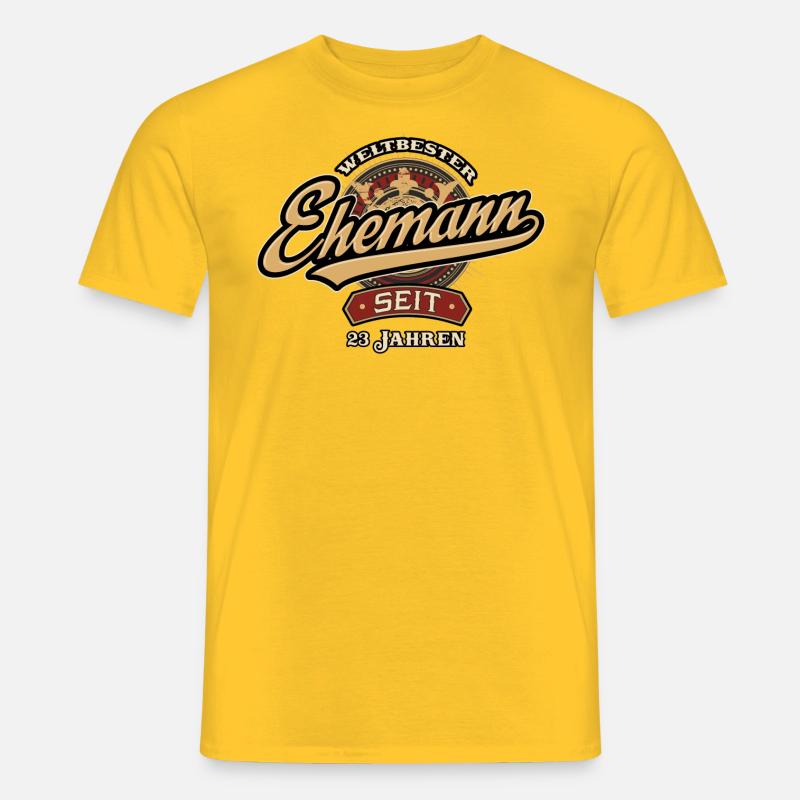 Weltbester Ehemann seit 23 Jahren - Hochzeitstag - Männer T-Shirt - Gelb