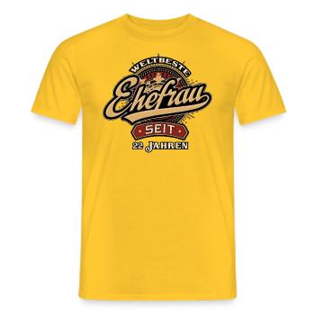 Weltbeste Ehefrau seit 22 Jahren - Hochzeitstag - Männer T-Shirt - Gelb - Vorne - AI Model Male 178 dark (178cm)