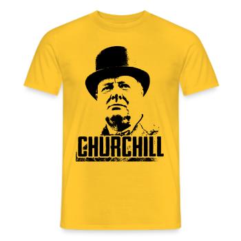 Churchill - Men's T-Shirt - yellow - Front - AI Model Male 178 dark (178cm)