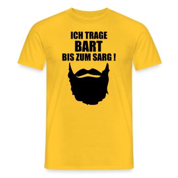 Bart Schnurrbart lustiger Spruch lustige Sprüche - Männer T-Shirt - Gelb - Vorne - AI Model Male 178 dark (178cm)
