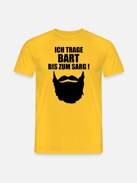 Bart Schnurrbart lustiger Spruch lustige Sprüche - Männer T-Shirt - Gelb