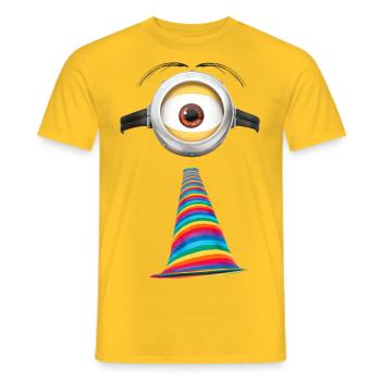 Minions Party Minion With Hooter - Men's T-Shirt - yellow - Front - AI Model Male 178 dark (178cm)
