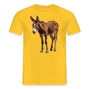 Âne Esel - T-shirt homme - jaune - Devant - AI Model Male 178 dark (178cm)