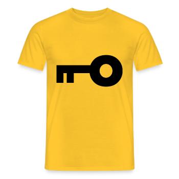 Key - Men's T-Shirt - yellow - Front - AI Model Male 178 dark (178cm)