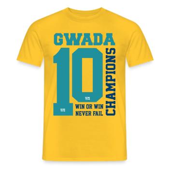 gwada2 - T-shirt homme - jaune - Devant - AI Model Male 178 dark (178cm)